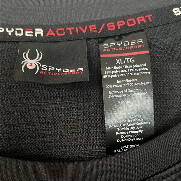 Spyder Men's Black and Red Long Sleeve Tee - Picture 2 of 4